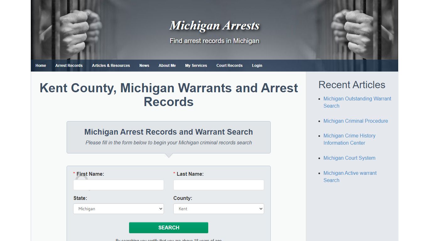 Kent County, Michigan Warrants and Arrest Records
